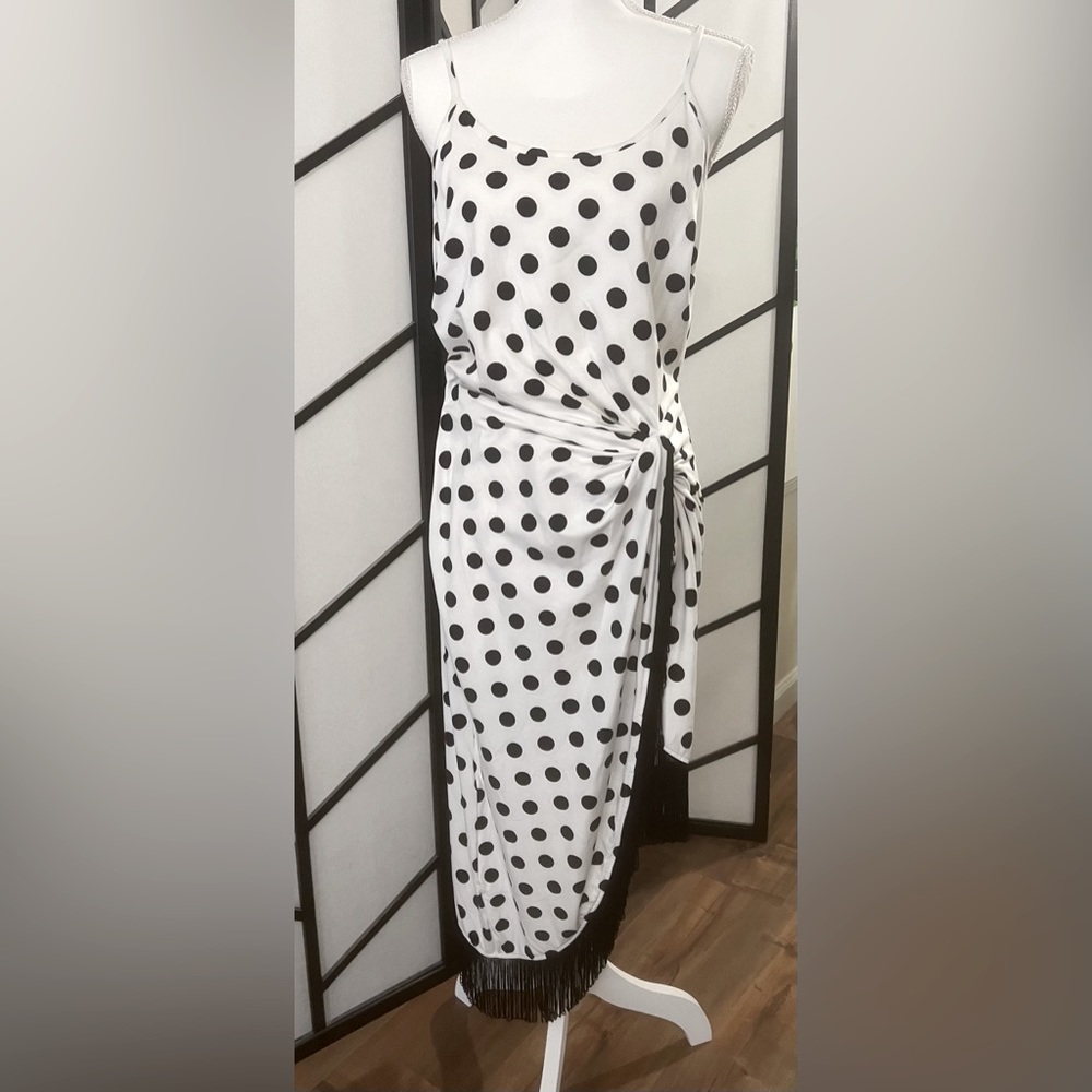 Venus Polka-Dot-Fringe Dress - Size Large- Has Stretch - NWOT - New